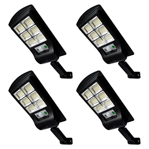 Duewot Solar Lights Outdoor, 120 Led Lamp Waterproof Wireless Solar Flood Light, Security Motion Sensor Light Luces Solares for Patio, Front Door, Deck, Fence, Gutter, Yard, Shed, Path (4 Pack)