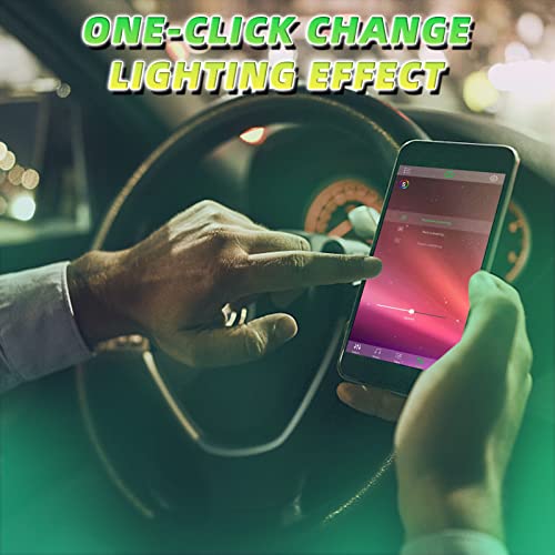 Duewot Car LED Strip Lights, 4Pcs LED Interior Lights, Multicolor Music Car Strip Light Under Dash Lighting Kit with Sound Active Function and Remote Controller