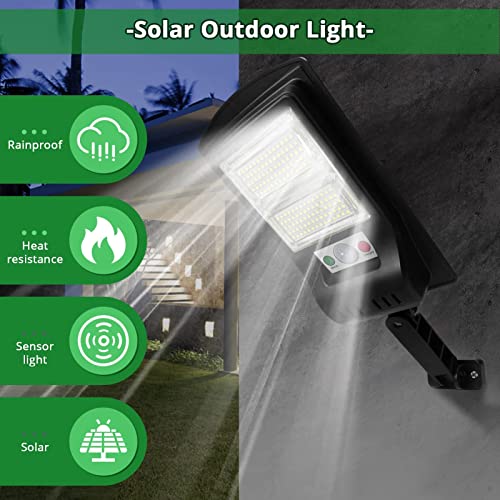 Duewot Solar Lights Outdoor, 140 Led Lamp Waterproof Wireless Solar Flood Light, Security Motion Sensor Light Luces Solares for Patio, Front Door, Deck, Fence, Gutter, Yard, Shed, Path (2 Pack-B)