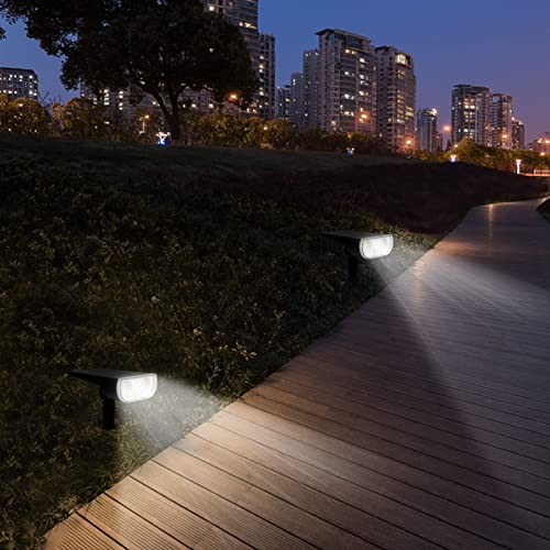 Duewot Solar Pathway Light, 16 LEDs Solar Landscape Spotlights, Wireless Solar Powered Outdoor Lights, Garden Lights, Lighting for Yard, Walkway, Driveway, Porch, Patio (4 Pack)