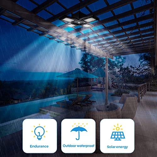 Duewot Solar Pendant Light Outdoor Indoor, 1000LM 140LED Solar Shed Light, 4-Leaf 120° Adjustable Solar Motion Sensor Light with Remote & 4 Lighting Modes for Shed Gazebo Barn Garage Home