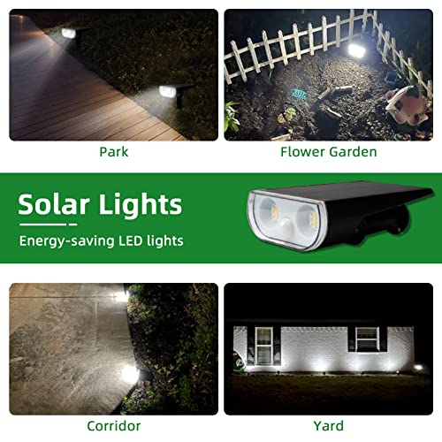 Duewot 2 Pack Solar Pathway Light, 16 LEDs Solar Landscape Spotlights, Wireless Solar Powered Outdoor Lights, Garden Lights, Lighting for Yard, Walkway, Driveway, Porch, Patio